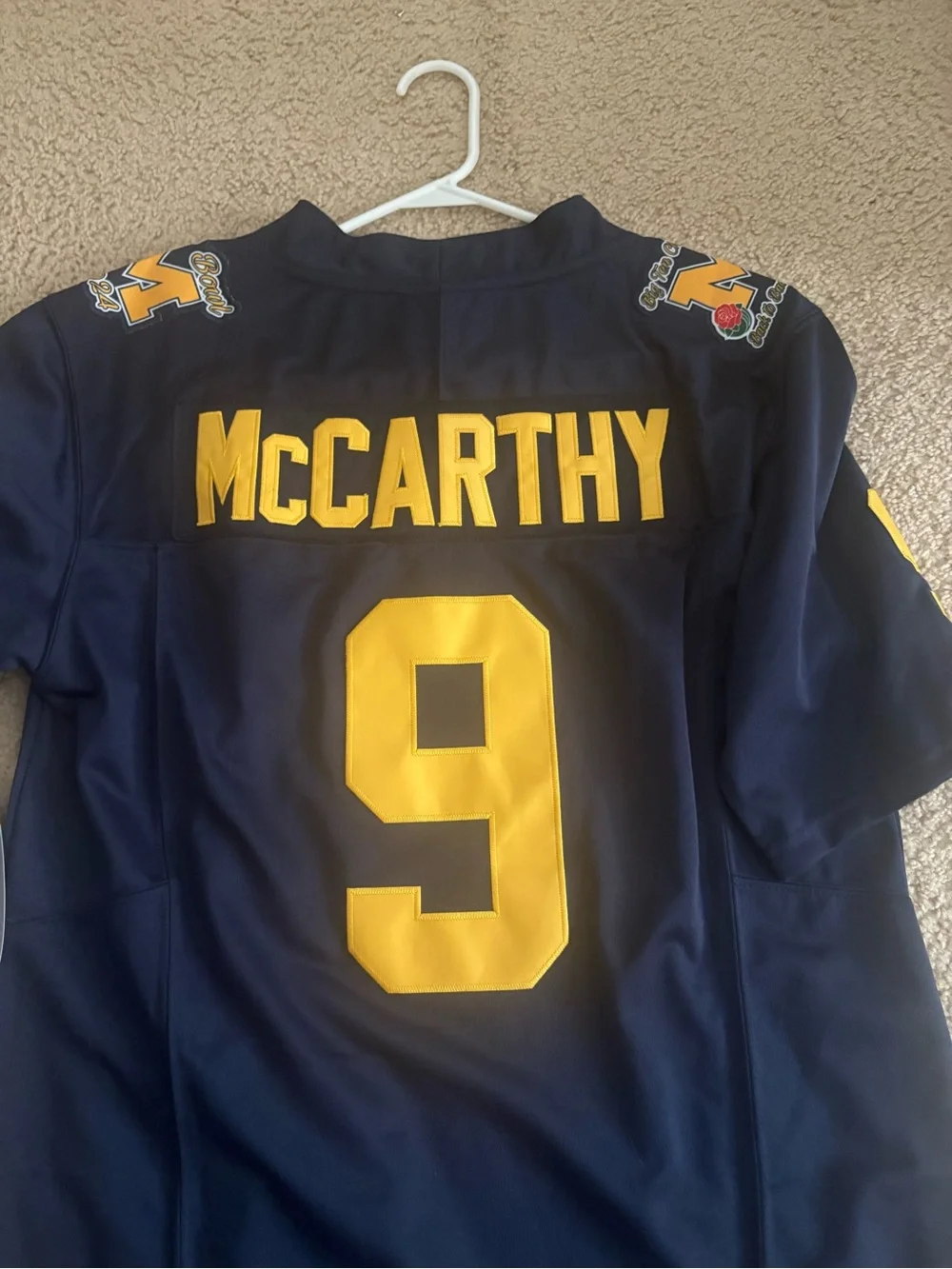 Michigan McCarthy Rose Bowl #9 Football Jersey - new with tags